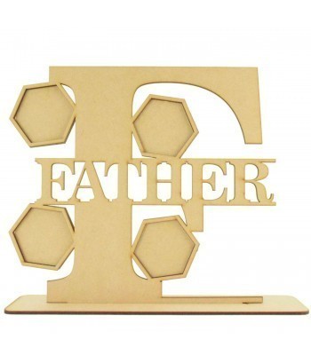 Laser cut Personalised Letter on a Stand with Hexagon Shape Photo Frames